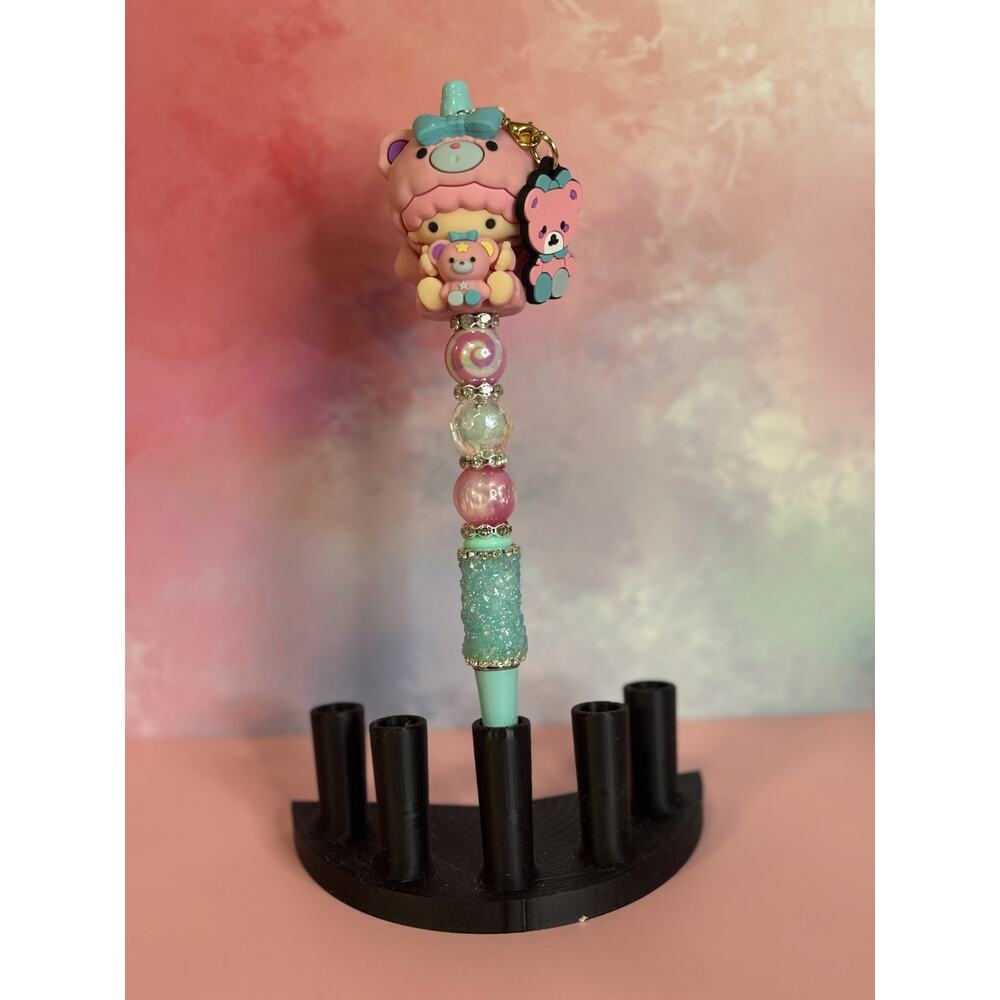104-21 Inspired Handcrafted Extended Length Beaded Pen w/ Refill Ink